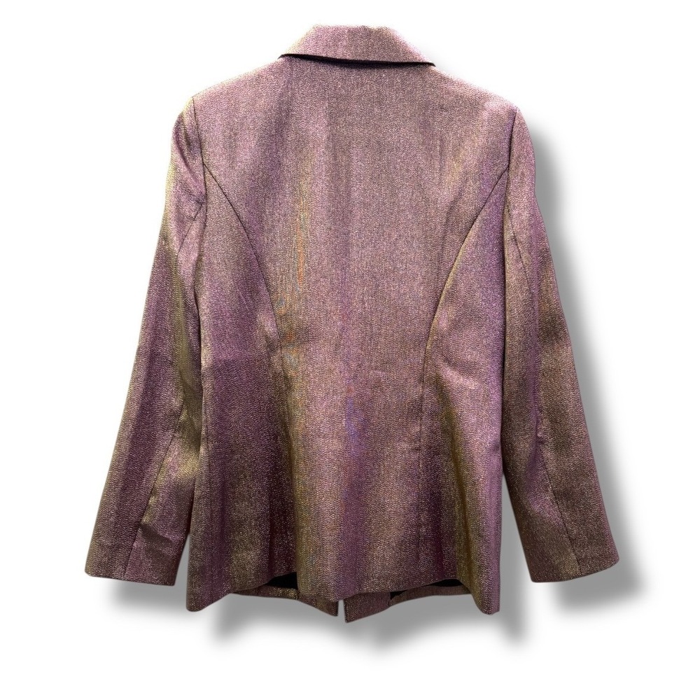 Amanda Uprichard‎ Metallic Blazer Size Large Purple Aldridge Haze Partywear - Picture 4 of 9
